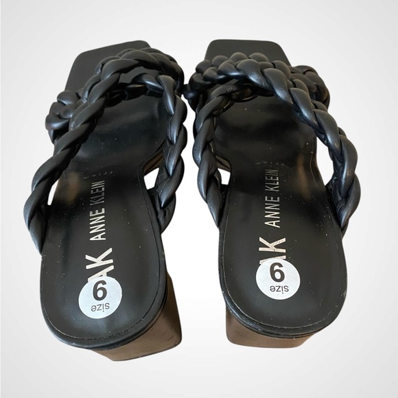 Women’s Anne Klein black braided sandals Block heel | Anne Klein | NWOB size 9 - Picture 3 of 9